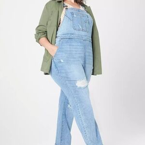 Lane Bryant Straight Leg Denim Overalls Size 26
